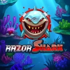 Spinsy Casino Razor Shark Slot mit Haifischlogo und Korallenriff